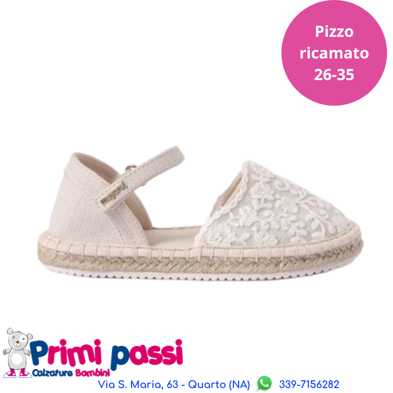Espadrilas Ricamate Bianche/Ecru (26-35)