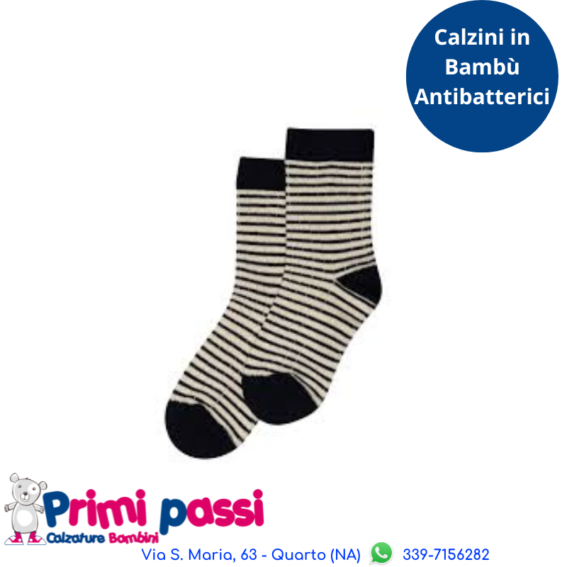 Minipop - Calzini Bambù Righe Navy