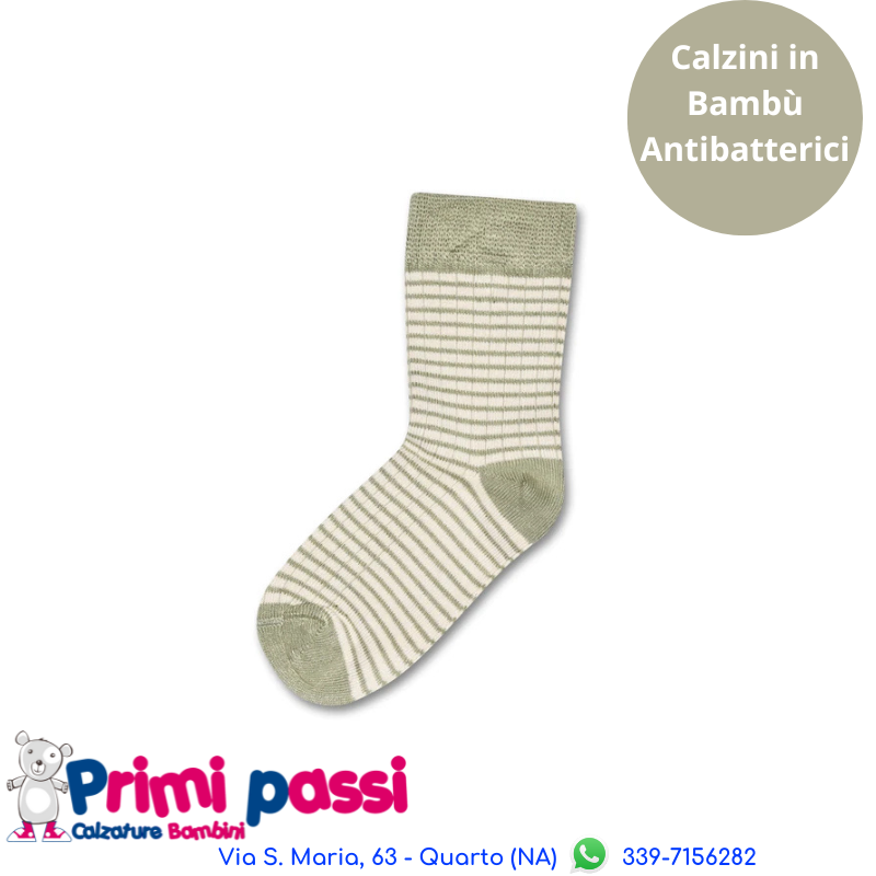 Minipop - Calzini Bambù Righe Verdi