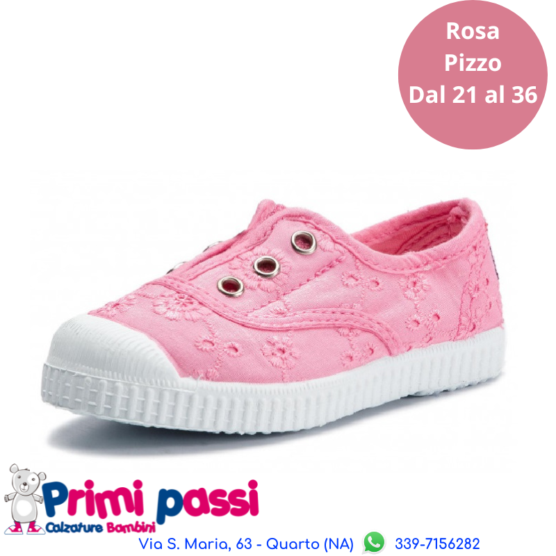 Sneakers Tela Rosa Baby Pizzo - Main Image