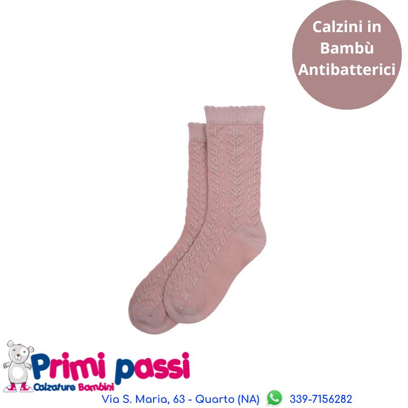 Minipop - Calzini Bambù Spigato Rosa