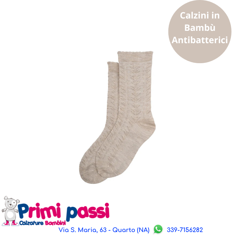 Minipop - Calzini Bambù Spigato Off Bianco