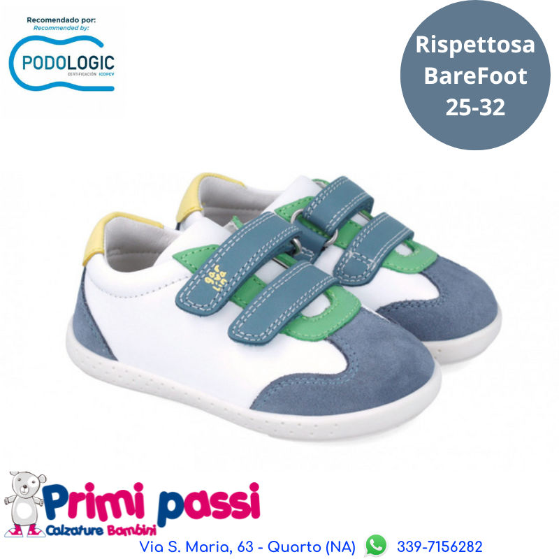 Sportiva Primi Passi "Rispettosa" Bianca Y Indigo