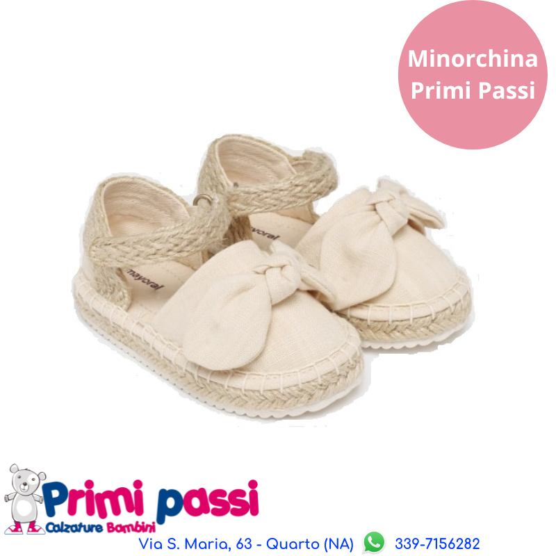 Natural/cream first step espadrilles (19-25)