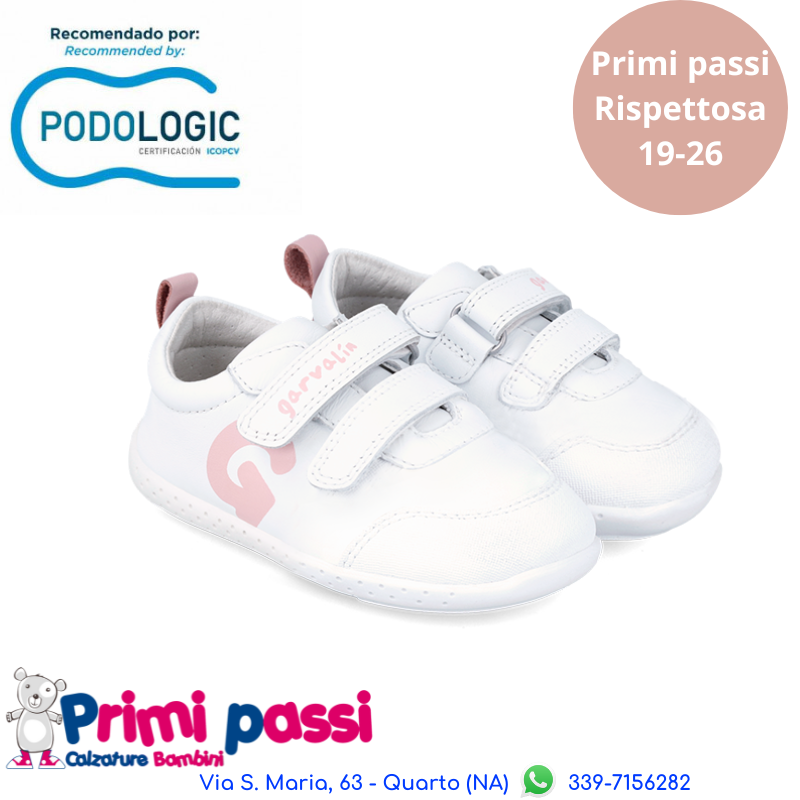 Sportiva Primi Passi "Rispettosa" Bianca/Rosa