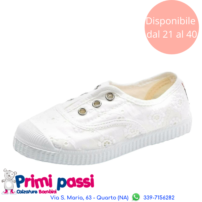 Sneakers Tela Bianco pizzo