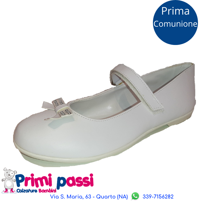 Ballerina Bianca fiocco strass 31 37 Primi Passi Calzature Bambini