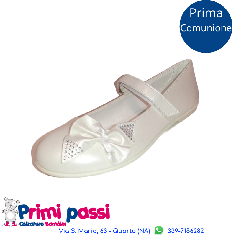 Ballerina Bianco/Perla Fiocco Strass (31-37)