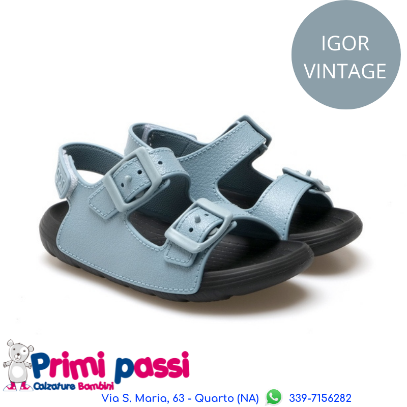 Igor Maui Black/Light Blue Sandal