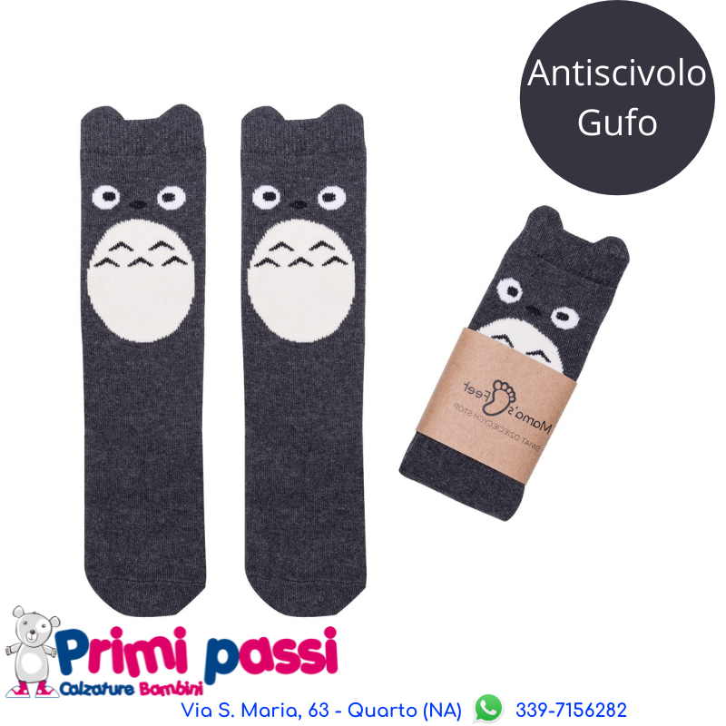 Anti-slip Owl Socks Dark Grey