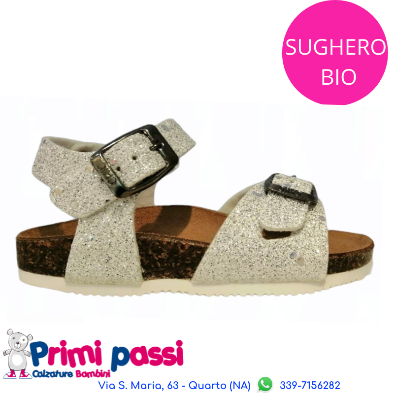 Sandalo Sughero Star Bianco/Argento