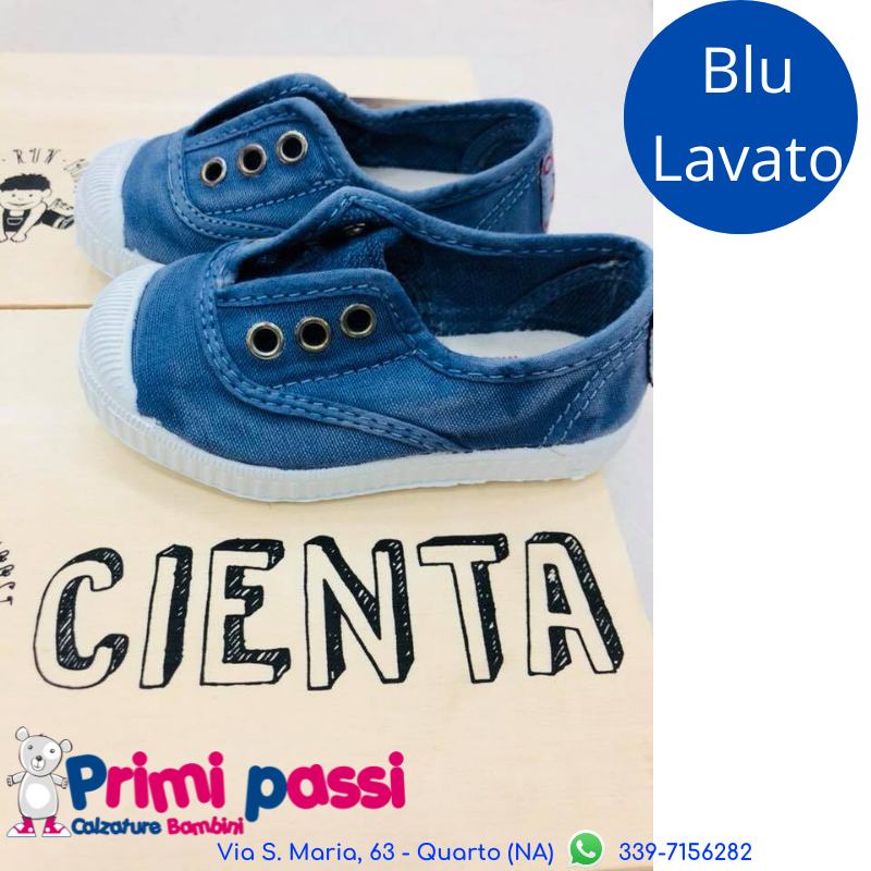 Sneakers Tela Blu slavato