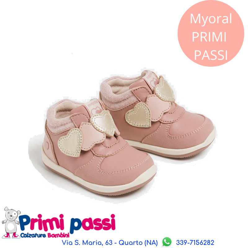Scarpina Primi Passi Strappo Cuori Rosa
