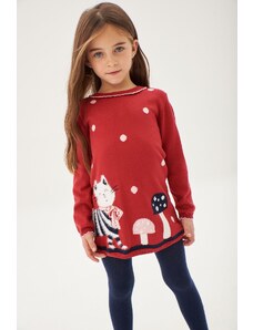 Blue Polka Dot Sweater Dress for Girls (7A-8A-10A)