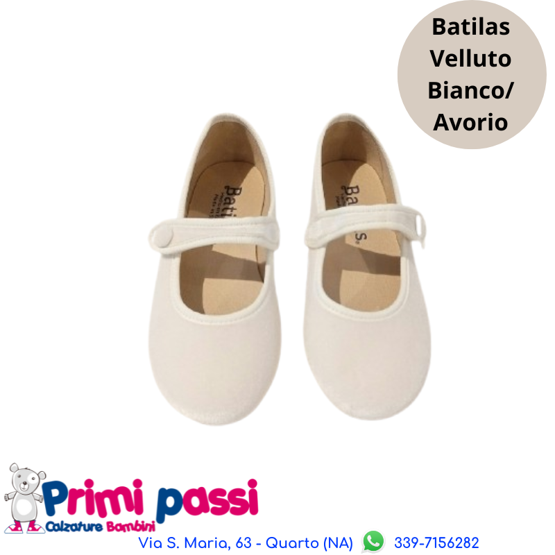 Batilas Ballerina Velluto Bianco/Avorio