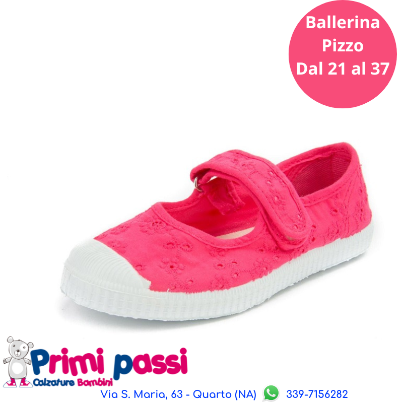 Canvas Ballerina - Bright Pink Lace