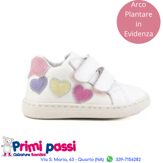 Mini Primi Passi Bianco Cuori Multi