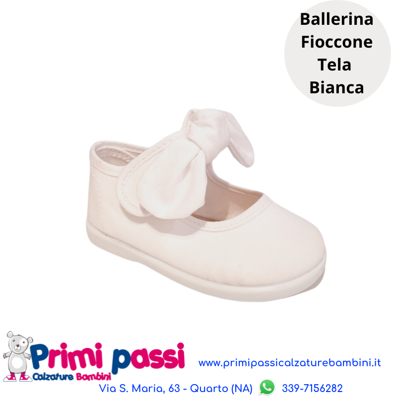 Ballerina Bianca Pique Fiocco