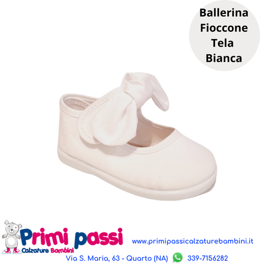 White Pique Bow Ballerina
