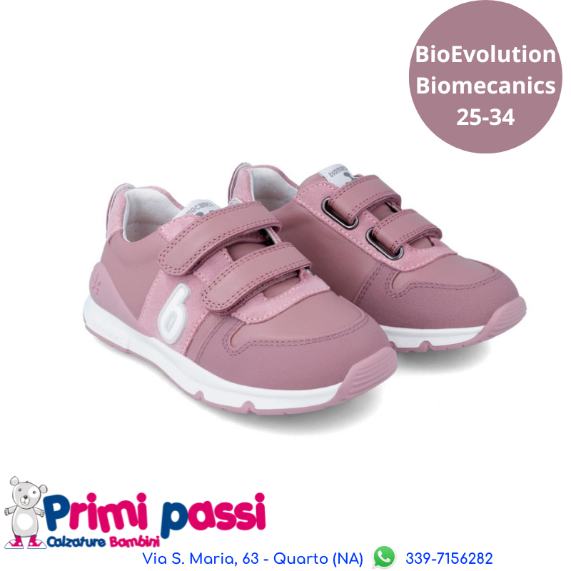 Biomecanics Sport Scarpe Prima Infanzia Pelle Rosa – Bambini – Leggere E Flessibili Con Sistema ON-STEAM