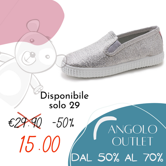 Slip-on Cienta Argento Metallizato