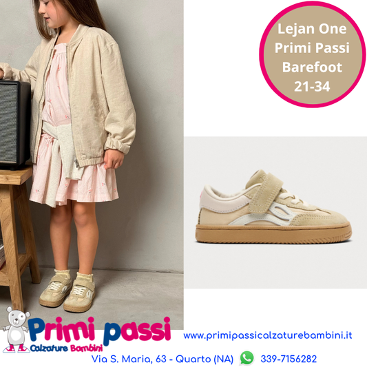 Lejan One Nylon Beige - Barefoot per bambini