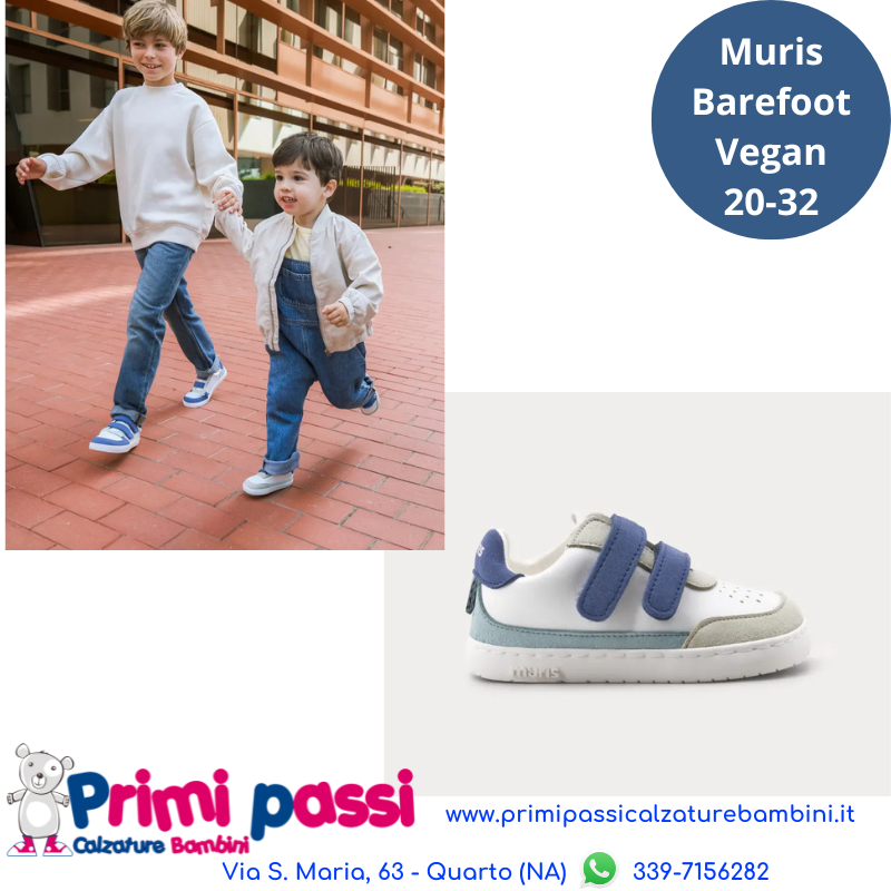 Muris Petra Denim Blu - Barefoot e Vegan per bambini
