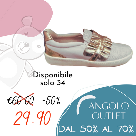 Sneakers Pelle Pablosky Bianca/Oro