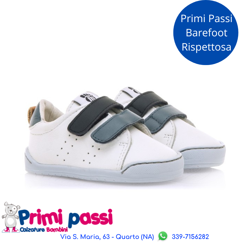 Sportiva Primi Passi "BareFoot" Bianca/Navy/Azzurro