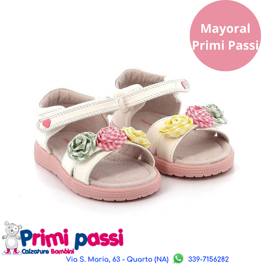 Colorful flower first step sandals