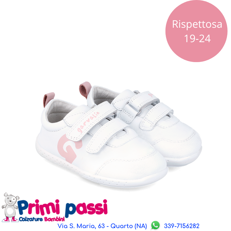 Sportiva Primi Passi "Rispettosa" Bianca/Rosa