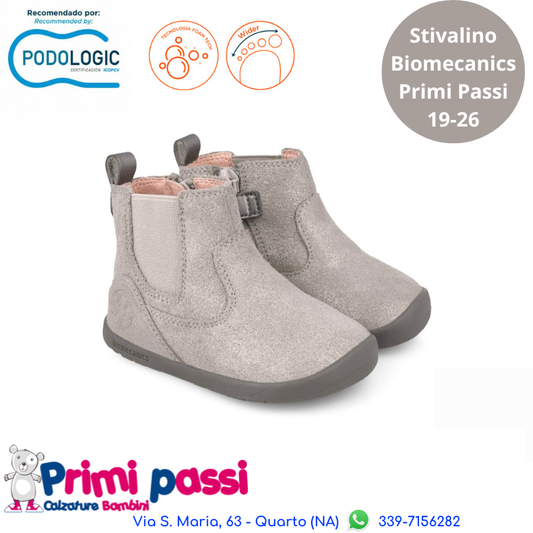 Stivalino Primi Passi Biomecanics - Grigio laminato