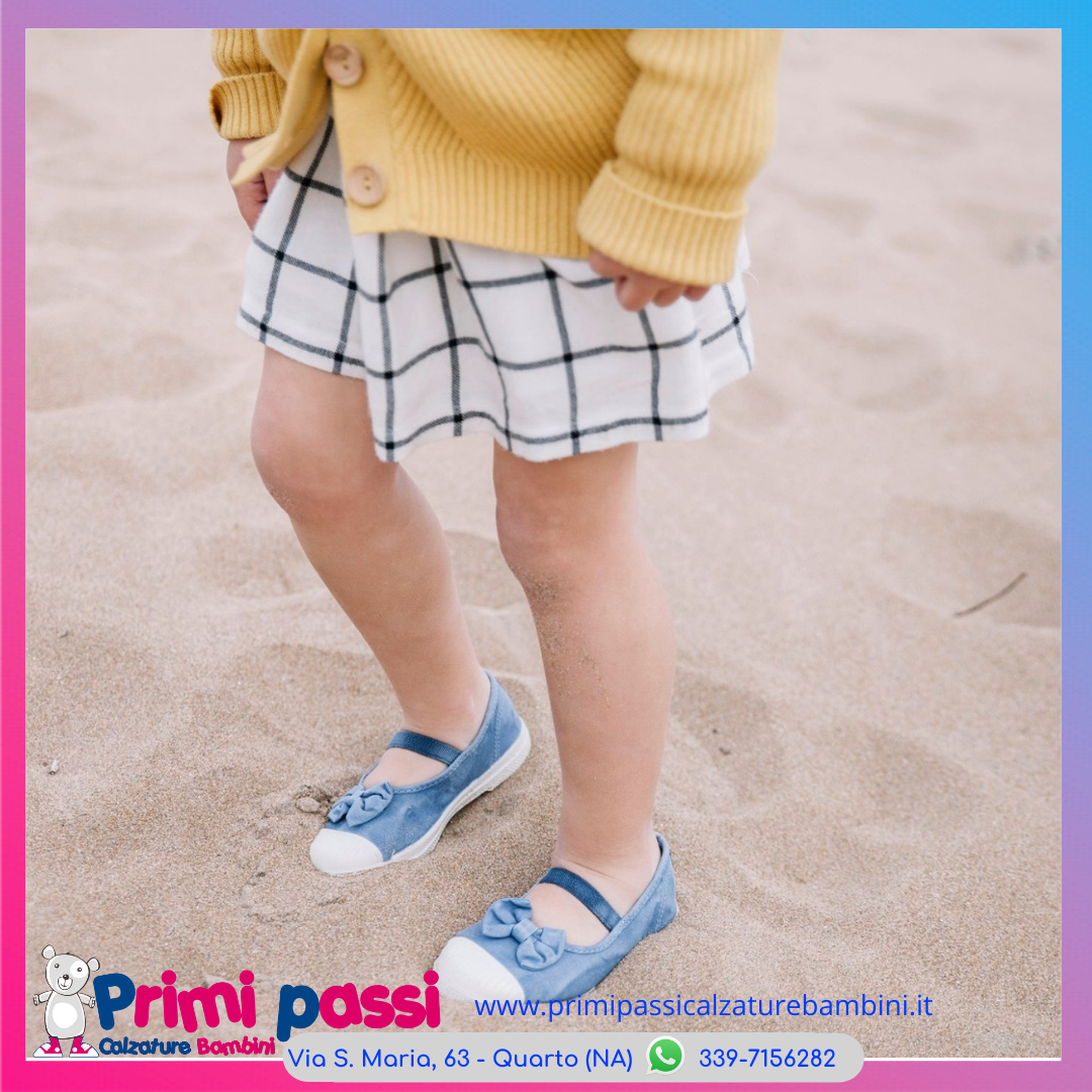 Canvas Ballerina - Blue with Bow