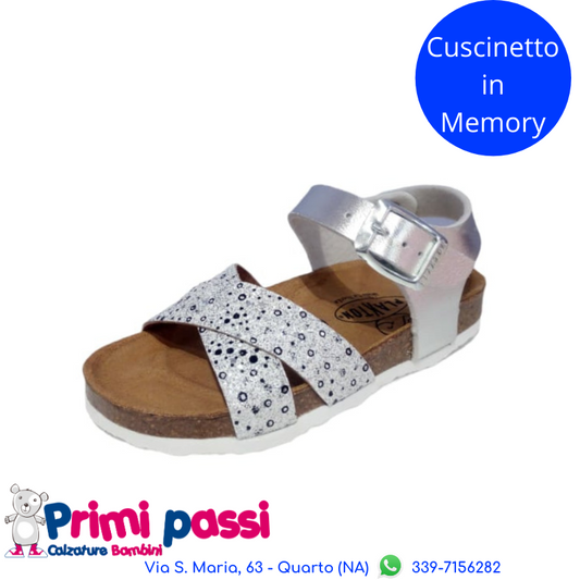 Sandali sughero Glitter Argento