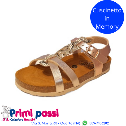 Gold/Rose laminated cork sandals