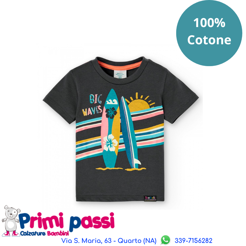 T-shirt Antracite Big Waves (18M - 6A)