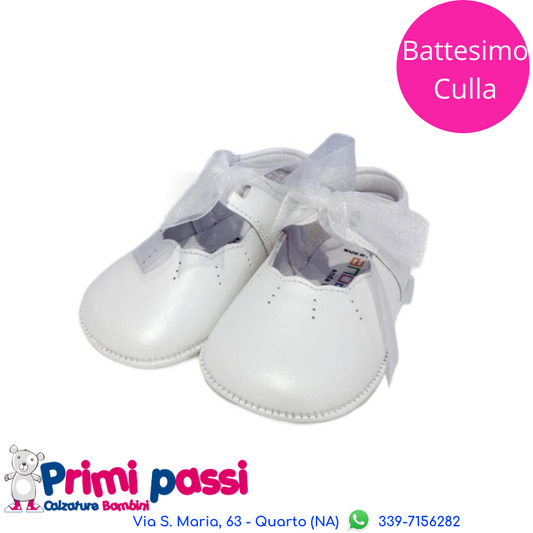 White Culla ballerina with bow (16-18)