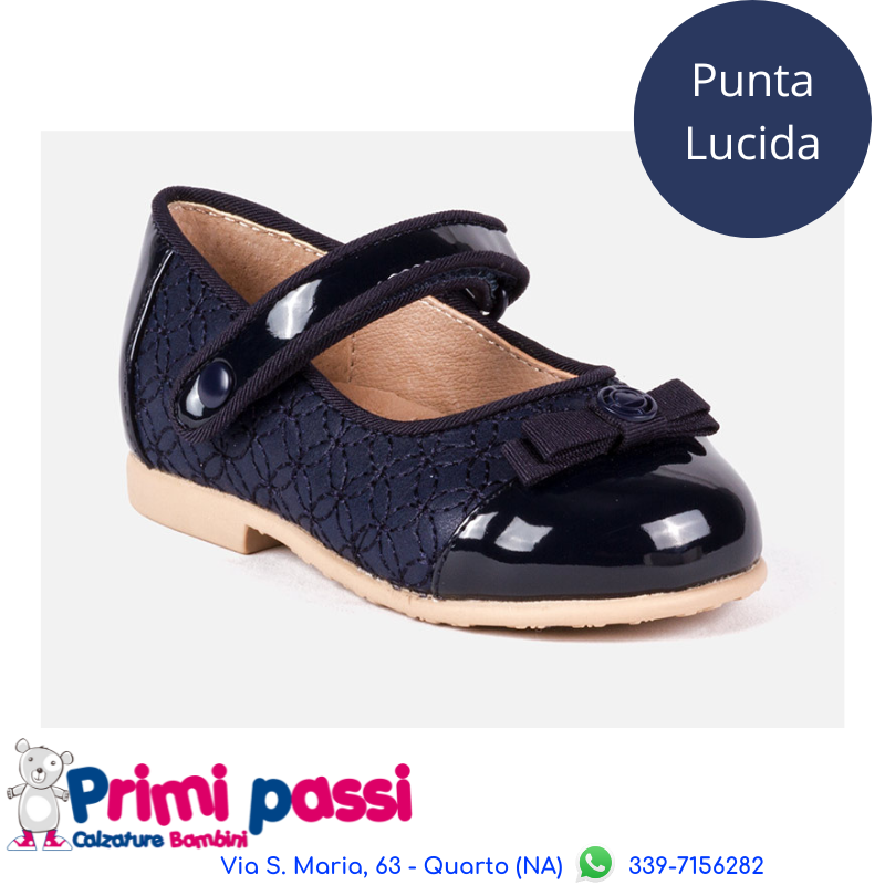 Shiny blue ballet flat with bow (19-25)