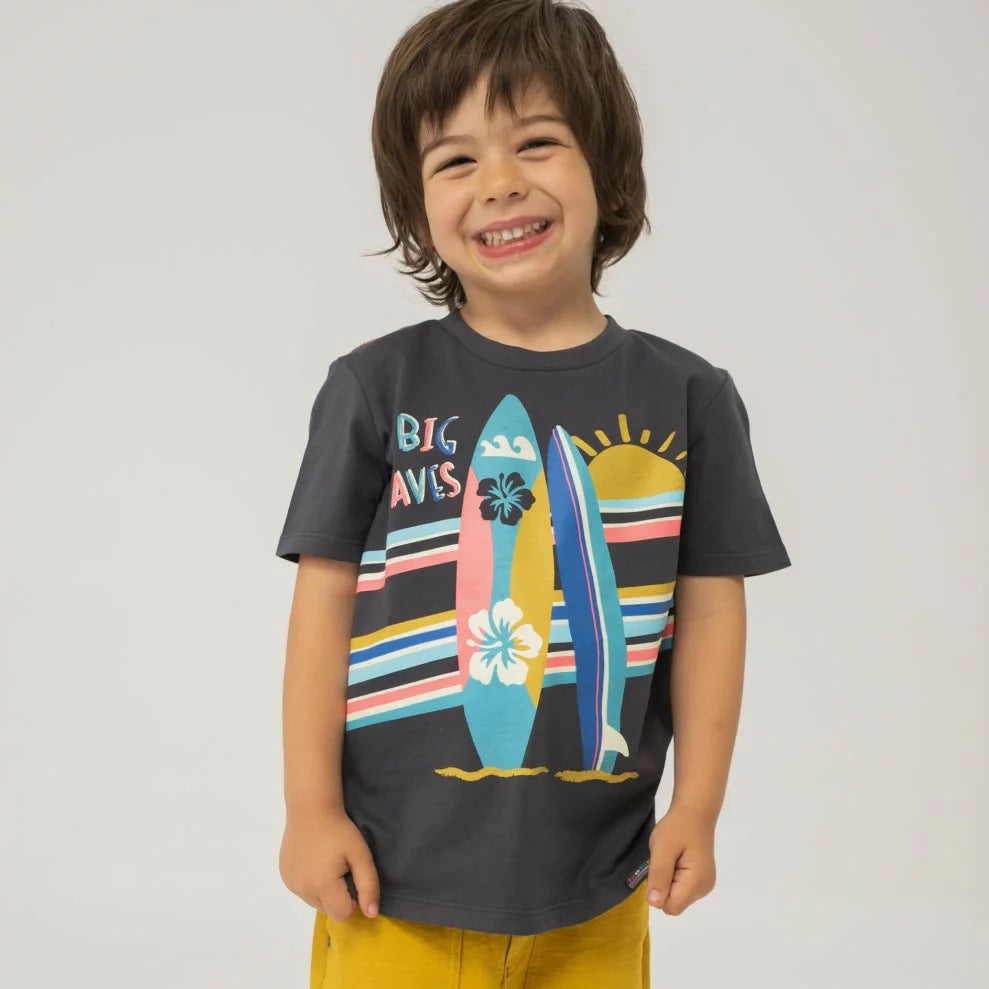 T-shirt Antracite Big Waves (18M - 6A)