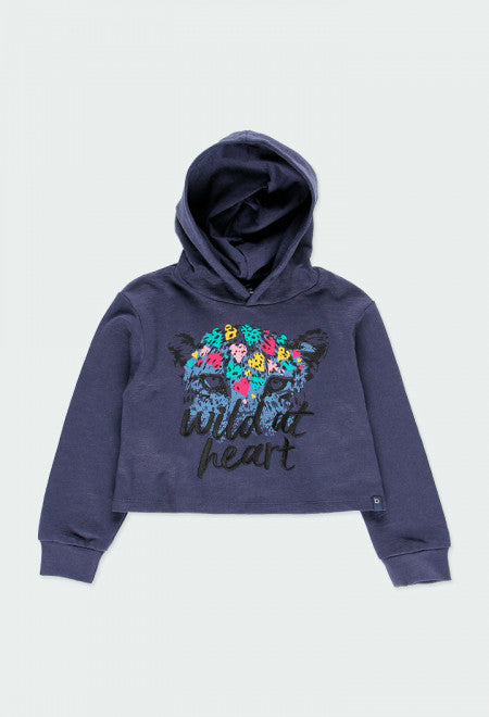 Wild navy girl's sweatshirt jacket