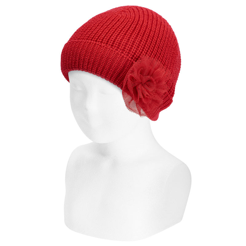 Cappello Fiore Tulle - Rosso