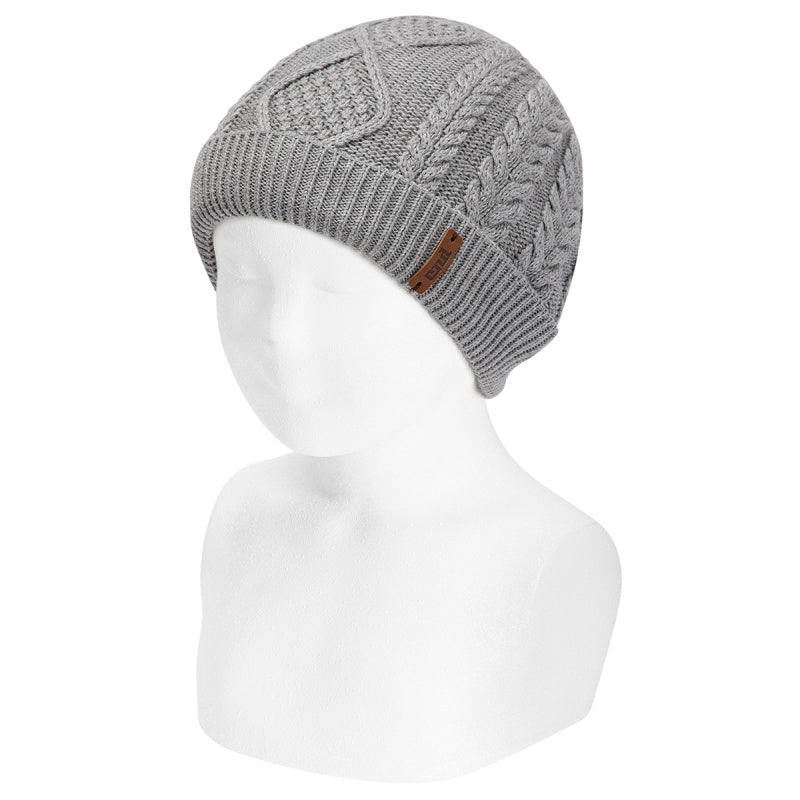 Cappello Maglia Spighe - Grigio