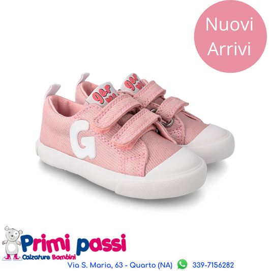 Pink Lurex canvas sneakers