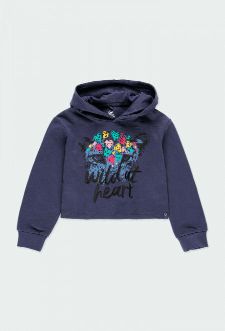 Wild navy girl's sweatshirt jacket