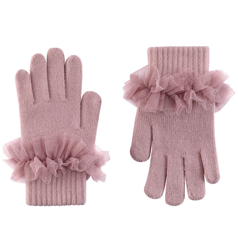 Tulle Ruffle Gloves - Pink