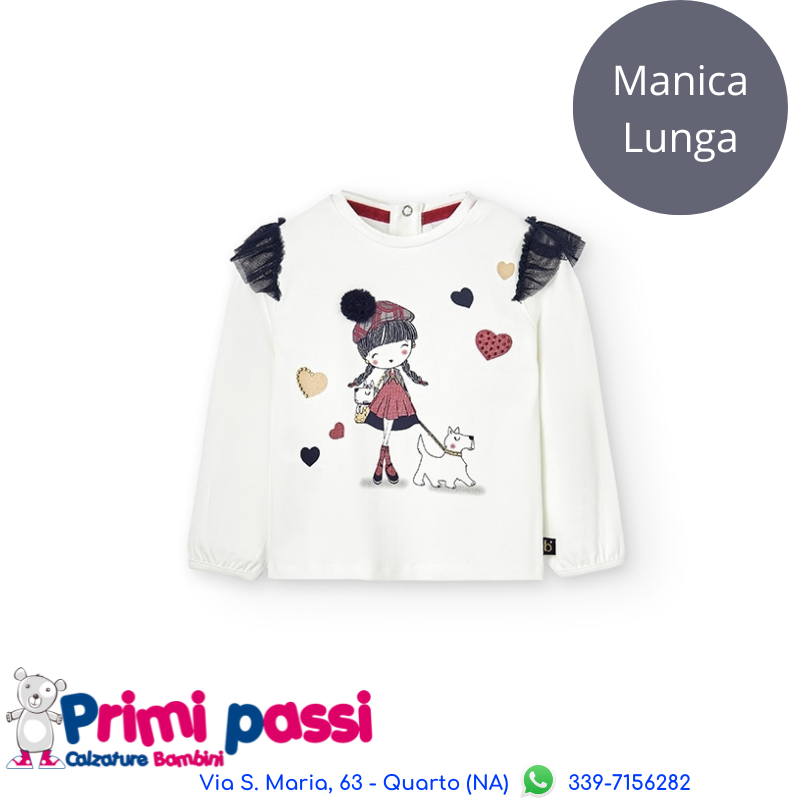 Maglietta manica lunga con balze