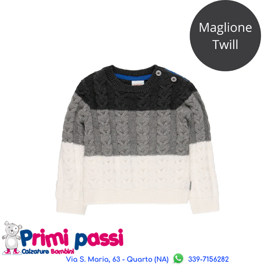 Maglione Maschietto Trecce Grigio 18M-6A