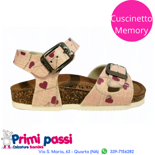 Pink Heart Cork Sandal