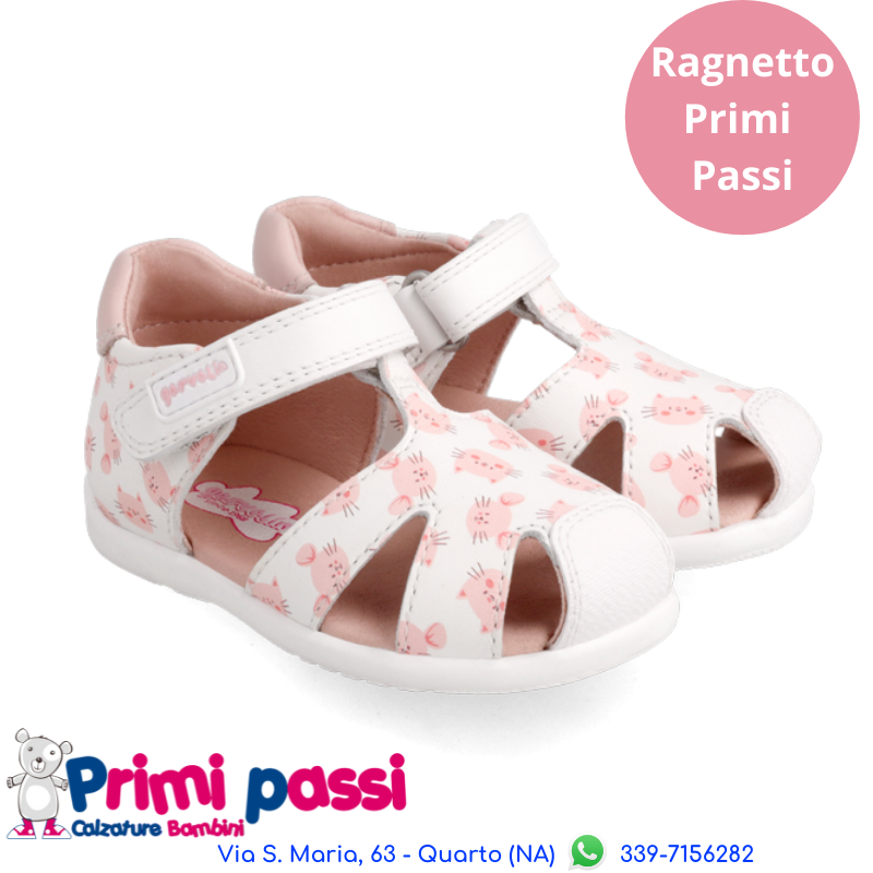 Ragnetto Primi Passi Bianco Stampato Topino